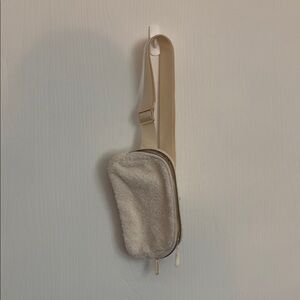 Beige Fleece Belt Bag